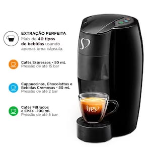 Cafeteira Espresso TRES Lov Automática Multibebidas - Preta - 110V - 2