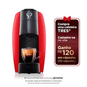 Cafeteira Espresso TRES 3 Corações LOV Automática - Vermelha