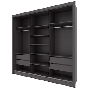 Guarda-Roupa Casal Bartira Village com 3 Portas, 4 Gavetas, Espelho e 243,1 cm de Largura