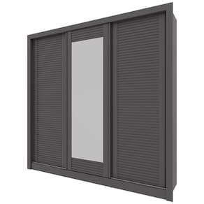 Guarda-Roupa Casal Bartira Village com 3 Portas, 4 Gavetas, Espelho e 243,1 cm de Largura - Grafite - 2