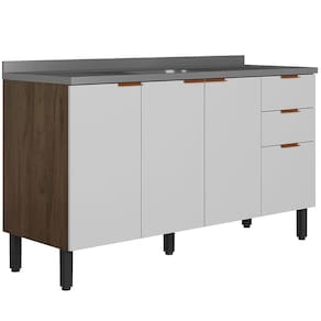 Balcão Bartira Universal com 3 Portas, 3 Gavetas e 2 Prateleiras - 150 cm de largura