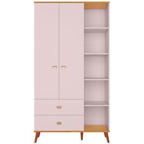 Guarda-Roupa Infantil Bartira Ternura com 5 Nichos, 2 Portas, 2 Gavetas - 106,8 cm de largura