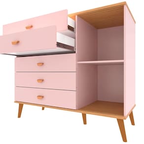 Cômoda Infantil Bartira Ternura com 5 Gavetas e 1 Porta - 106,8cm de largura