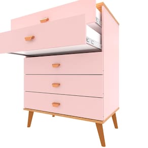 Cômoda Infantil Bartira Ternura com 5 Gavetas - 70,8cm de largura - COMODA 5GV BARTIRA TERNURA ROSA WOOD - 2
