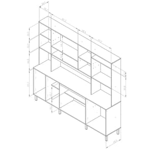Cozinha Compacta Itatiaia Nápoles com 8 Portas, 3 Gavetas e 9 Prateleiras - 220cm de largura