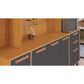 Cozinha Compacta Itatiaia Nápoles com 8 Portas, 3 Gavetas e 9 Prateleiras - 220cm de largura