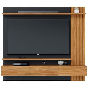 Painel Home Suspenso Colibri Juriti com 180 cm de Largura, Ideal para TV de Até 65” - Preto Fosco/Milano - 1