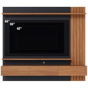 Painel Home Suspenso Colibri Juriti com 180 cm de Largura, Ideal para TV de Até 65” - Preto Fosco/Milano - 3