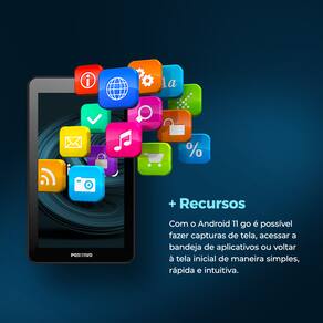 Tablet Positivo Twist Tab+ com Tela 7”, 64GB, 2GB RAM, Wi-Fi, Câmera Frontal 2MP, Android 11 Go, Processador Quad Core e Bluetooth - Preto