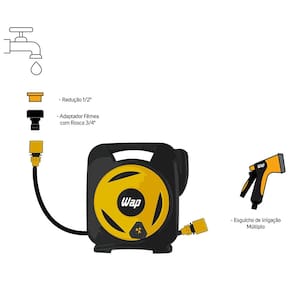 Mangueira para Jardim Wap GMEEM01 com Enrolador e Esguicho Múltiplo