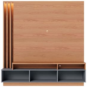 Estante Home Colibri Humaitá com 180 cm de Largura, Ideal para TV de Até 65” - Freijó/Cinza Fosco - 2