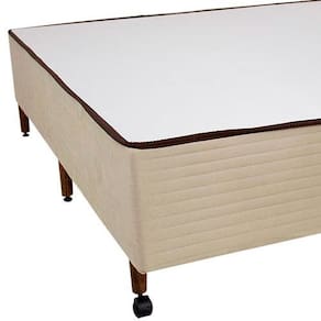 Base Box de Casal Castor Dome com Revestimento em Tecido Suede 40x138x188cm - Bege - 1