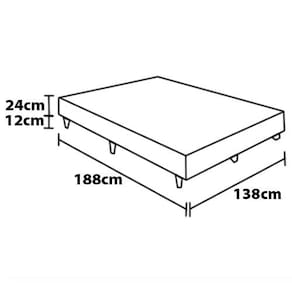 Base Box para Colchão de Casal Luckspuma Malaga Spring 36x138x188cm - Cinza Chumbo - 1