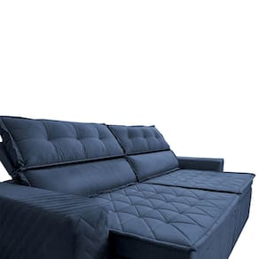 Sofá 3 Lugares Cama inBox Belém Retrátil e Reclinável Revestido em Suede Velusoft - 200cm de Largura