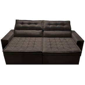 Sofá 4 Lugares Cama inBox Belém Retrátil e Reclinável Revestido em Suede Velusoft - 230cm de largura - Café - 1