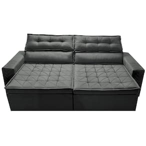 Sofá 3 Lugares Cama inBox Belém Retrátil e Reclinável Revestido em Suede Velusoft - 200cm de Largura