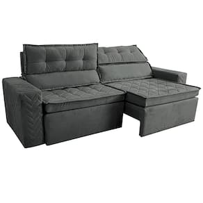 Sofá 3 Lugares Cama inBox Belém Retrátil e Reclinável Revestido em Suede Velusoft - 200cm de Largura