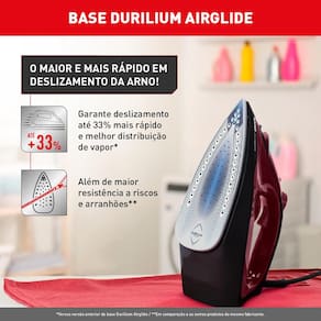 Ferro de Passar a Vapor Arno Ultragliss com Spray e Base Durilium Airglide - Vinho - 110V - 3