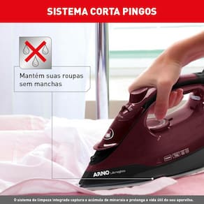Ferro de Passar a Vapor Arno Ultragliss com Spray e Base Durilium Airglide - Vinho