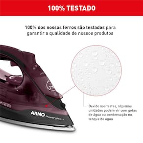 Ferro de Passar a Vapor Arno Ultragliss com Spray e Base Durilium Airglide - Vinho
