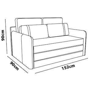 Sofá-Cama Matrix Martina Retrátil com 2 Lugares, Braços e Revestimento em Tecido Veludo Light - 152cm de largura
