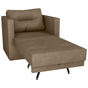 Sofá-Cama Matrix Marissol Retrátil com 1 Lugar, Braços e Revestimento em Tecido Veludo Light - 90cm de largura - Dourado - 3