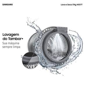Lava e Seca Samsung WD17T Inox com Ecobubble e Lavagem Inteligente WD17T6300GP - 17/10 kg