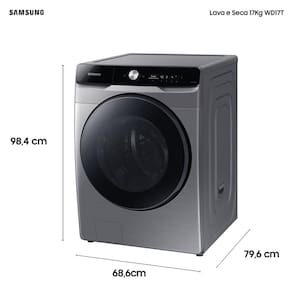 Lava e Seca Samsung WD17T Inox com Ecobubble e Lavagem Inteligente WD17T6300GP - 17/10 kg