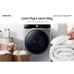 Lava e Seca Samsung WD17T Inox com Ecobubble e Lavagem Inteligente WD17T6300GP - 17/10 kg