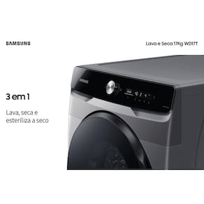 Lava e Seca Samsung WD17T Inox com Ecobubble e Lavagem Inteligente WD17T6300GP - 17/10 kg