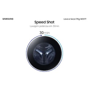 Lava e Seca Samsung WD17T Inox com Ecobubble e Lavagem Inteligente WD17T6300GP - 17/10 kg