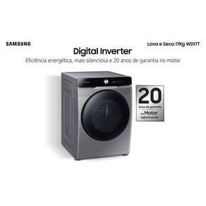Lava e Seca Samsung WD17T Inox com Ecobubble e Lavagem Inteligente WD17T6300GP - 17/10 kg