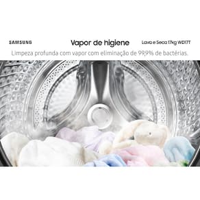 Lava e Seca Samsung WD17T Inox com Ecobubble e Lavagem Inteligente WD17T6300GP - 17/10 kg