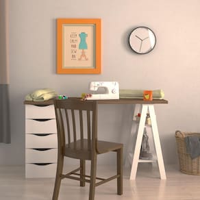 Escrivaninha Artany Spirit II com 5 Gavetas - Nogal/Branco - 3