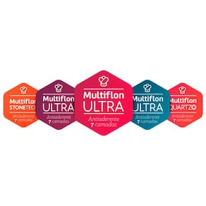 Conjunto de Panelas 5 Peças Multiflon Daily com Revestimento Antiaderente Ultra7 e Tampas com Saída de Vapor - Laranja