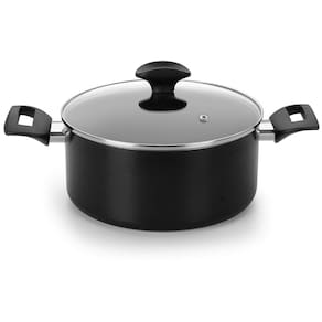 Conjunto de Panelas 5 Peças Multiflon Induct+ com Revestimento Antiaderente Quartzo, Fundo de Indução e Tampas com Saída de Vapor - Preto