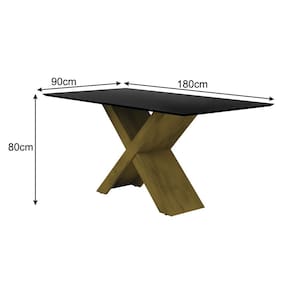Mesa de Jantar Retangular Dobuê Dubai Light 180x90cm com 6 Cadeiras Estofadas Revestidas em Tecido Veloplus
