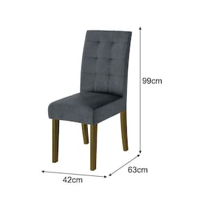 Mesa de Jantar Retangular Dobuê Dubai Light 180x90cm com 6 Cadeiras Estofadas Revestidas em Tecido Veloplus