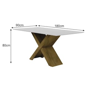 Mesa de Jantar Retangular Dobuê Dubai Light 180x90cm com 6 Cadeiras Estofadas Revestidas em Tecido Veloplus