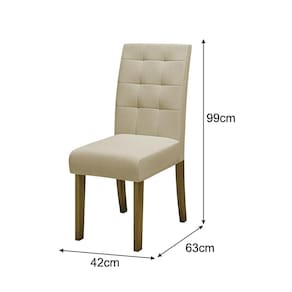Mesa de Jantar Retangular Dobuê Dubai Light 180x90cm com 6 Cadeiras Estofadas Revestidas em Tecido Veloplus