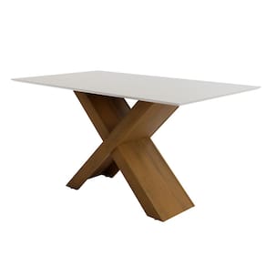 Mesa de Jantar Retangular Dobuê Creta Light 160x90cm com 6 Cadeiras Estofadas Revestidas em Tecido Veloplus