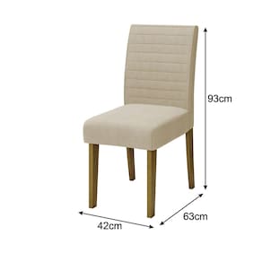 Mesa de Jantar Retangular Dobuê Creta Light 160x90cm com 6 Cadeiras Estofadas Revestidas em Tecido Veloplus