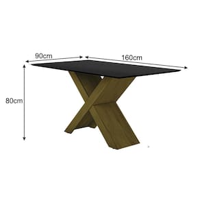 Mesa de Jantar Retangular Dobuê Dubai Light 160x90cm com 6 Cadeiras Estofadas Revestidas em Tecido Veloplus