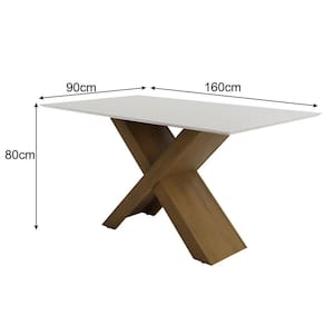 Mesa de Jantar Retangular Dobuê Dubai Light 160x90cm com 6 Cadeiras Estofadas Revestidas em Tecido Veloplus