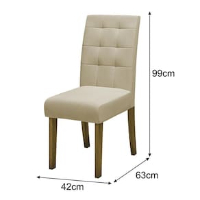 Mesa de Jantar Retangular Dobuê Dubai Light 160x90cm com 6 Cadeiras Estofadas Revestidas em Tecido Veloplus