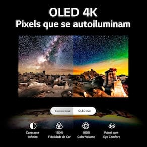 Smart TV 65" 4K LG OLED65C3PSA Evo 120Hz, G-Sync FreeSync, Bluetooth, ThinQ AI, Alexa, Google e 4 HDMIs