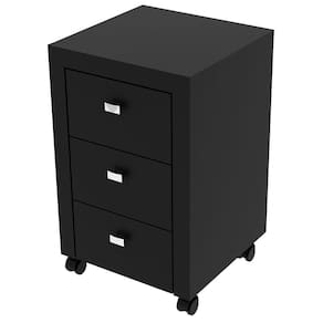 Gaveteiro Móveis Videira Tecnomobili ME4108 com 3 Gavetas e Rodízios - Preto - 1