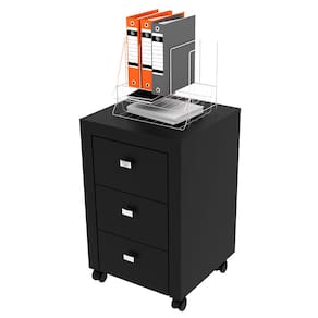 Gaveteiro Móveis Videira Tecnomobili ME4108 com 3 Gavetas e Rodízios - Preto - 2