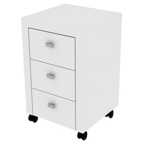 Gaveteiro Móveis Videira Tecnomobili ME4108 com 3 Gavetas e Rodízios - Branco - 1
