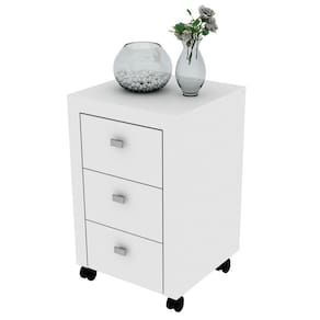 Gaveteiro Móveis Videira Tecnomobili ME4108 com 3 Gavetas e Rodízios - Branco - 2